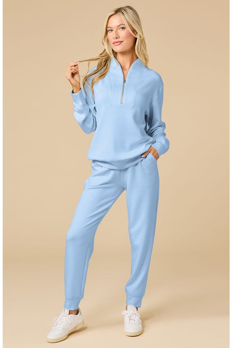 Athleisure DreamTech 1/4 Zip Jogger Set, Alternate, color, Sky Blue