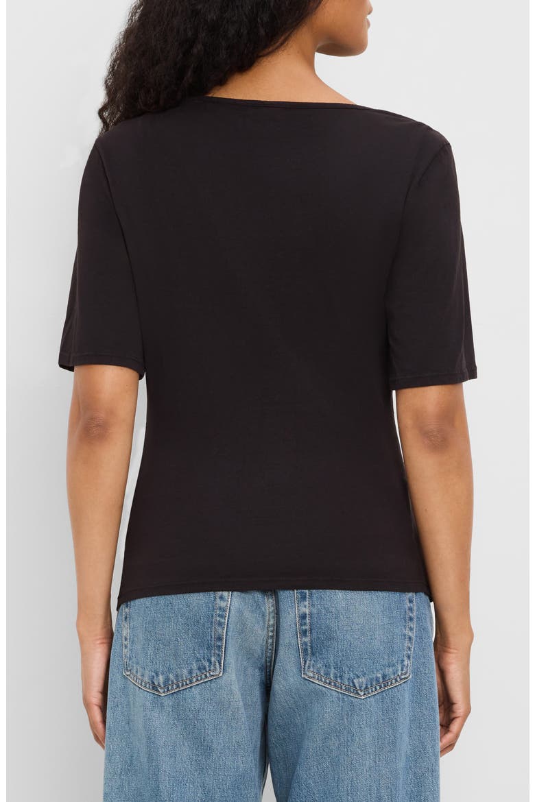 Andrea Asymmetrical Pleat T-Shirt, Alternate, color, BLACK