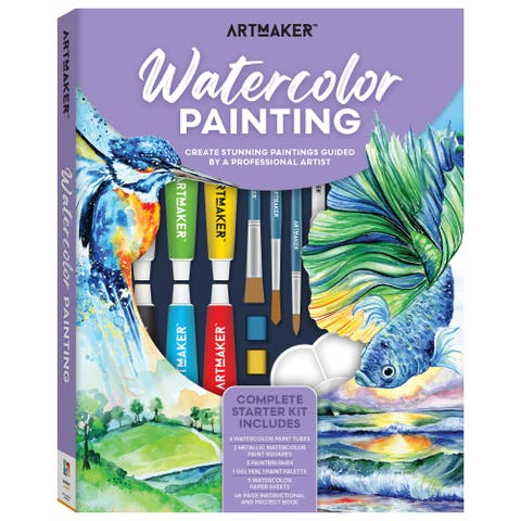 Watercolor Painting Complete Starter Kit, Instructional Book