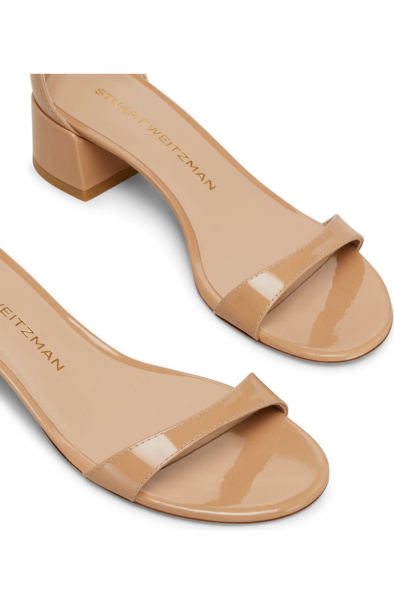 Stuart Weitzman Nudist Block 35 Ankle Strap Sandal, Alternate, color, Adobe