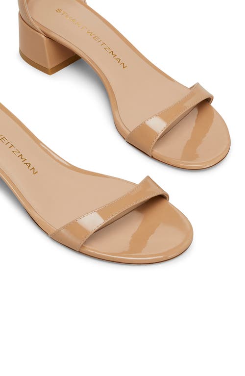 Stuart Weitzman Nudist Block 35 Ankle Strap Sandal In Adobe