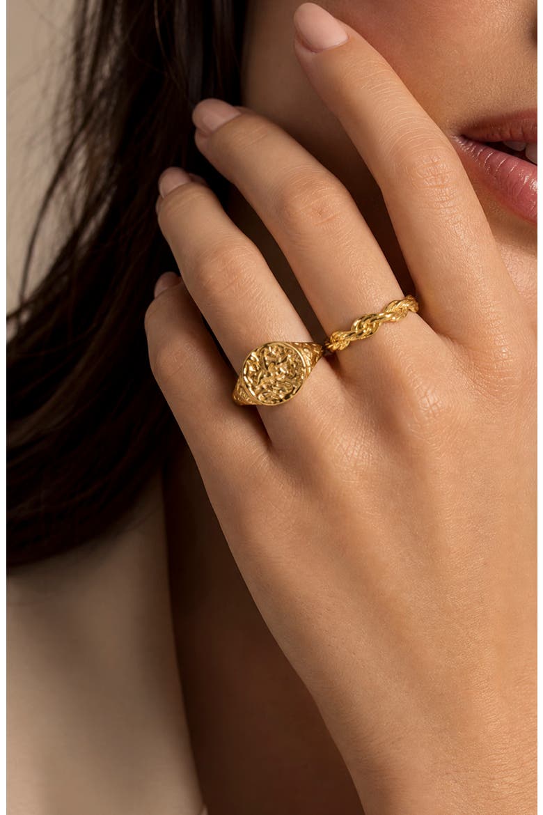 Molten Disc Ring, Alternate, color, GOLD