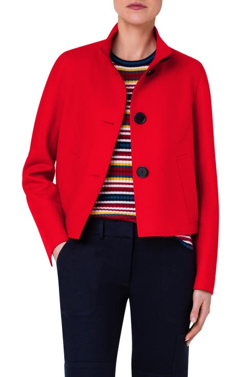Taglio Virgin Wool Blend Crop Jacket