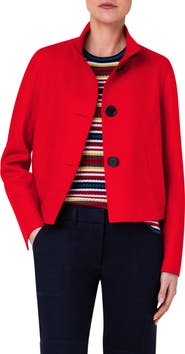 Akris punto Taglio Virgin Wool Blend Crop Jacket