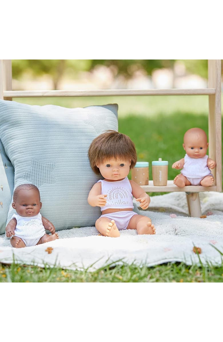 Miniland Wooden Feeding Set Doll Accessory Play Set, Alternate, color, Beige Multi