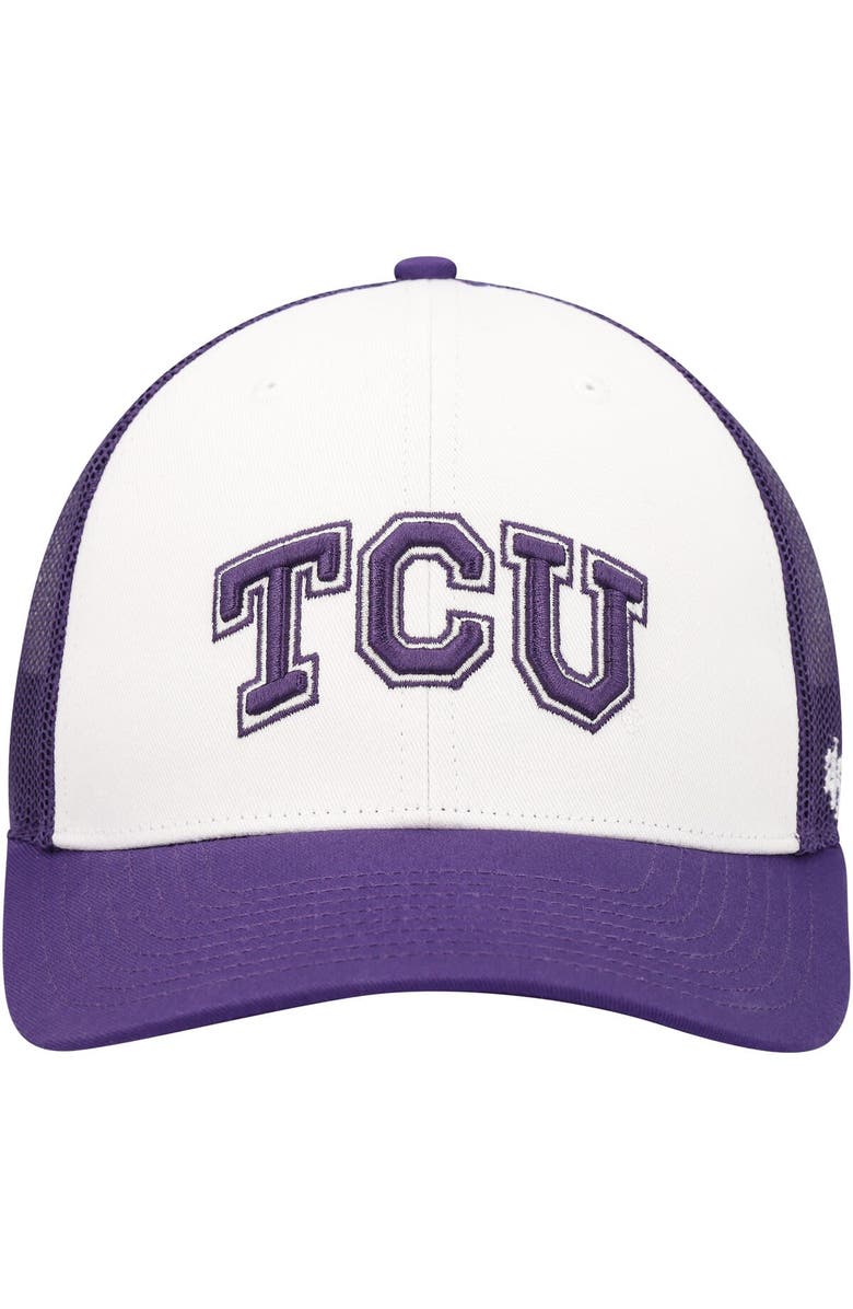 '47 Men's '47 White/Purple TCU Horned Frogs Freshman Trucker Adjustable Hat, Alternate, color, White