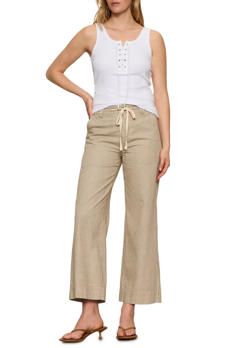 Sanctuary Lily Stripe Crop Pants, Alternate, color, Lido Stripe Brown