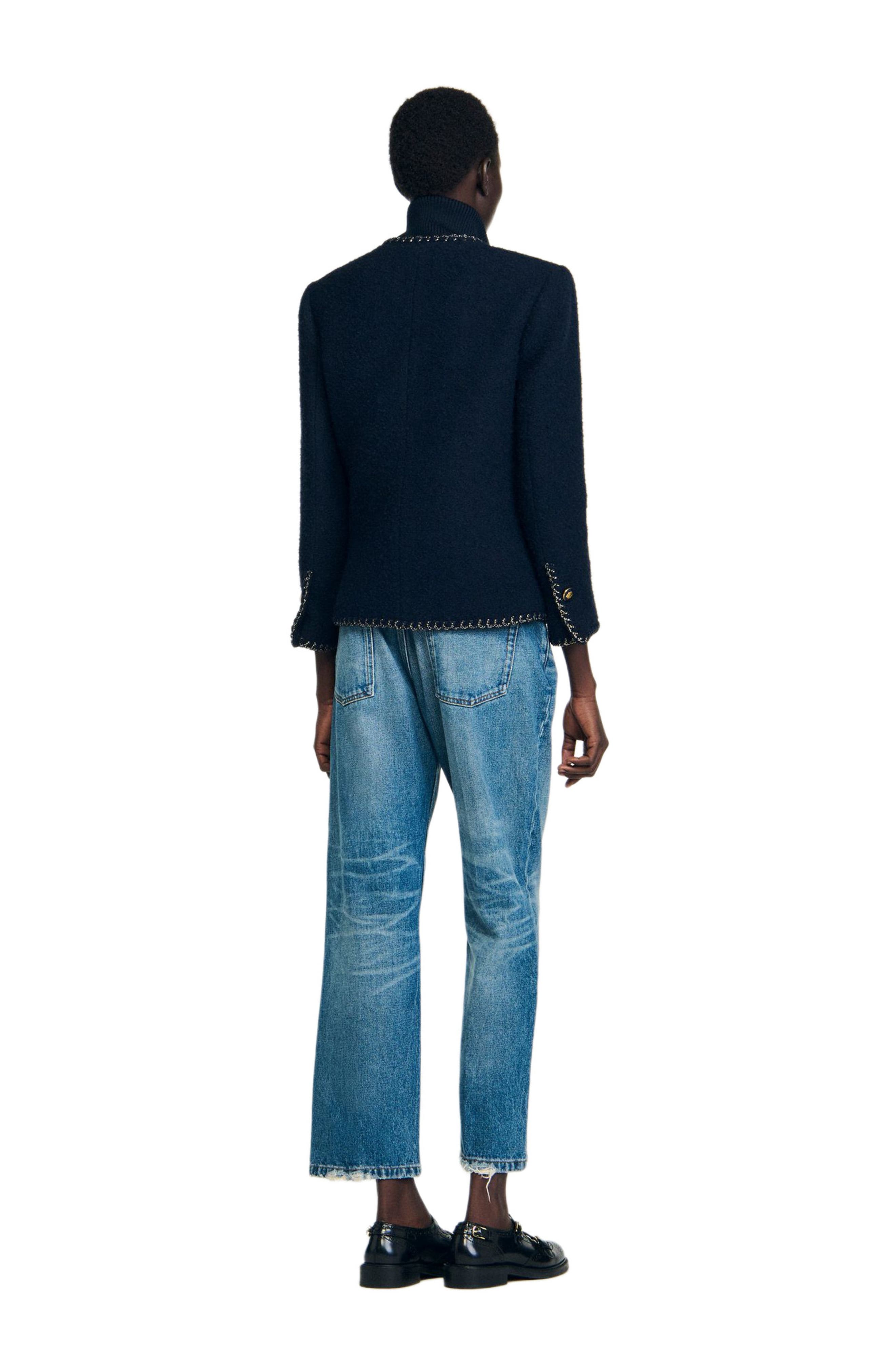 Tweed jacket with removable collar - image 2