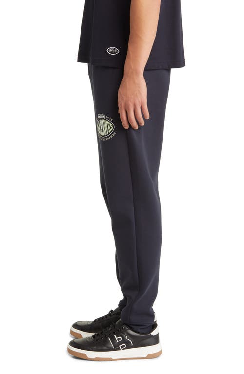 Hugo Boss Boss X Nfl Cotton-blend Tracksuit Bottoms With Collaborative Branding In Dark Blue