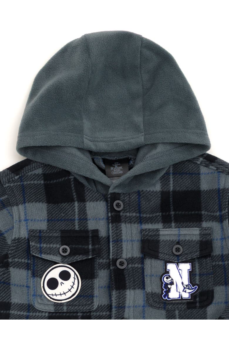 Nightmare Before Christmas Jack Skellington Hooded Shacket, Alternate, color, Grey Jack Skellington