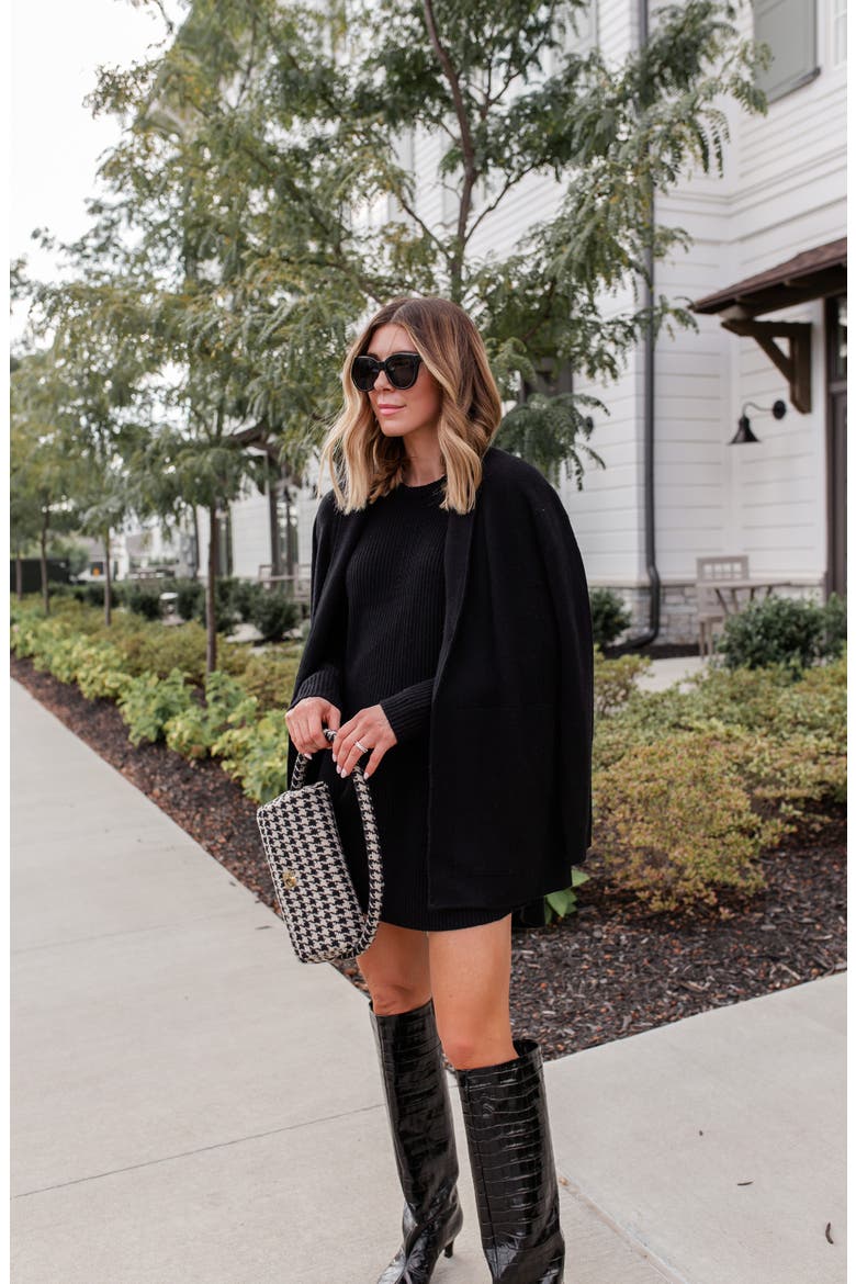 x Cella Jane Cashblend Sweater Coat, Alternate, color, BLACK