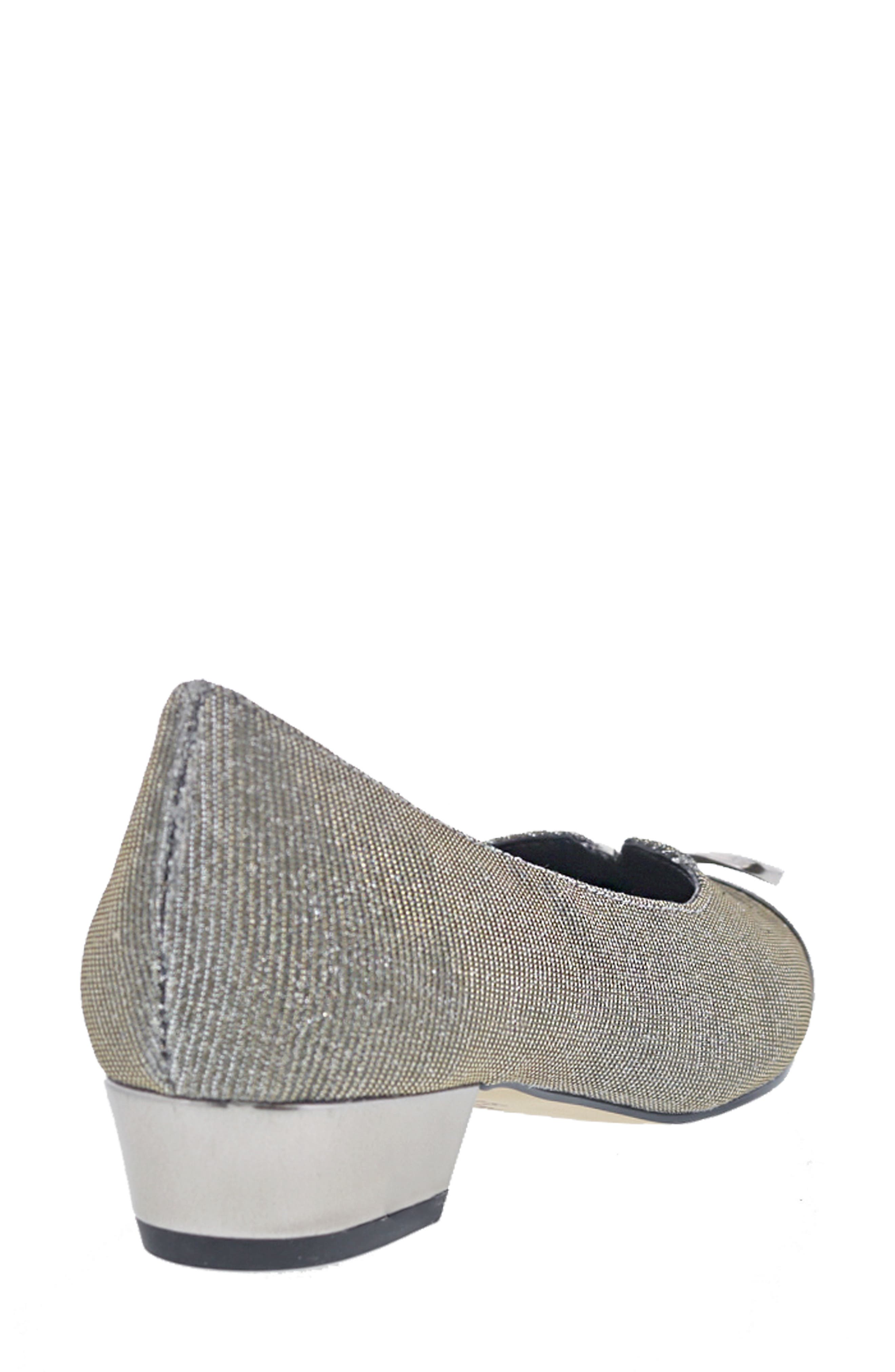Ros Hommerson Tawnie Bow Cap Toe Pump, Alternate, color, Silver Glitter