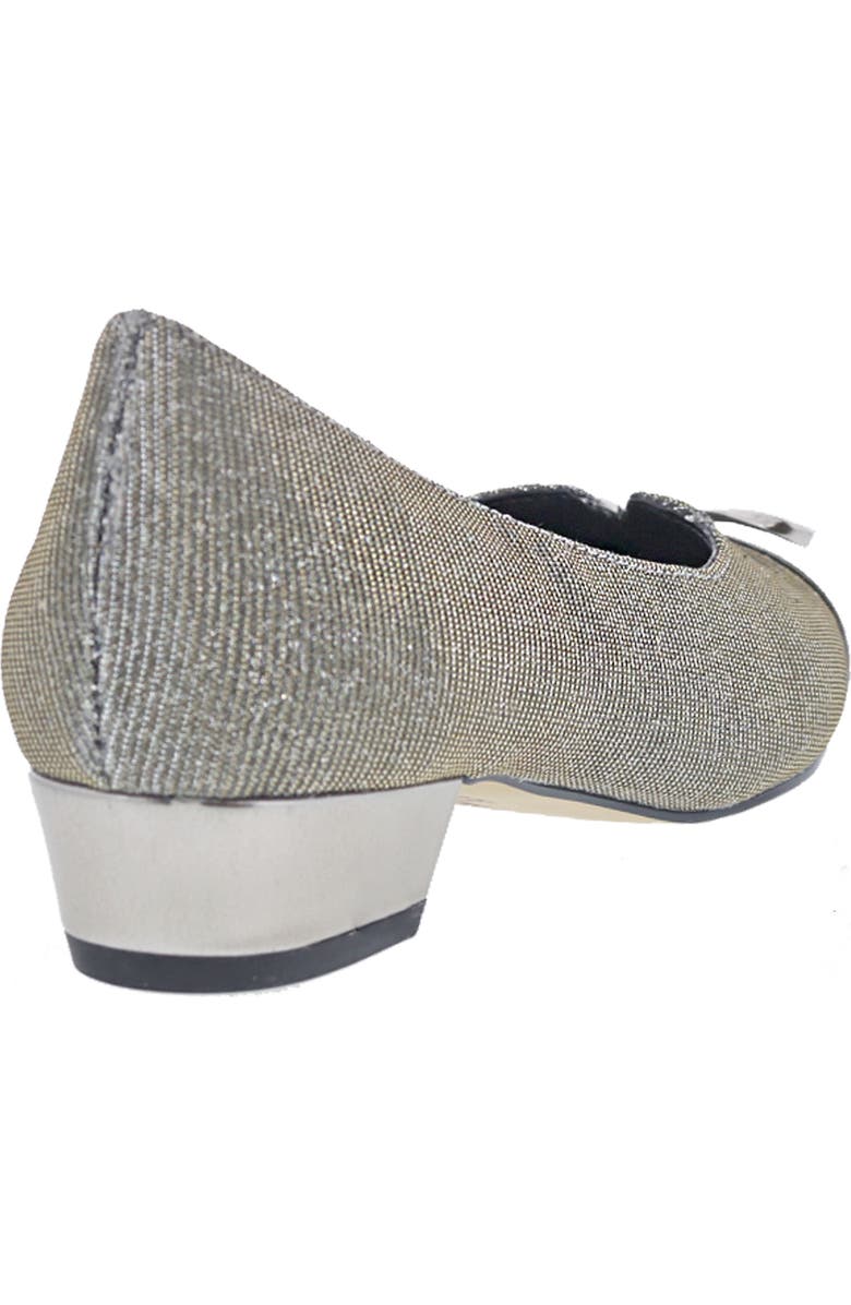 Ros Hommerson Tawnie Bow Cap Toe Pump, Alternate, color, Silver Glitter