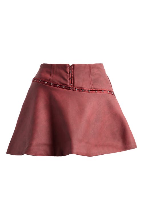 Mistress Rocks Faux Leather Miniskirt In Cherry