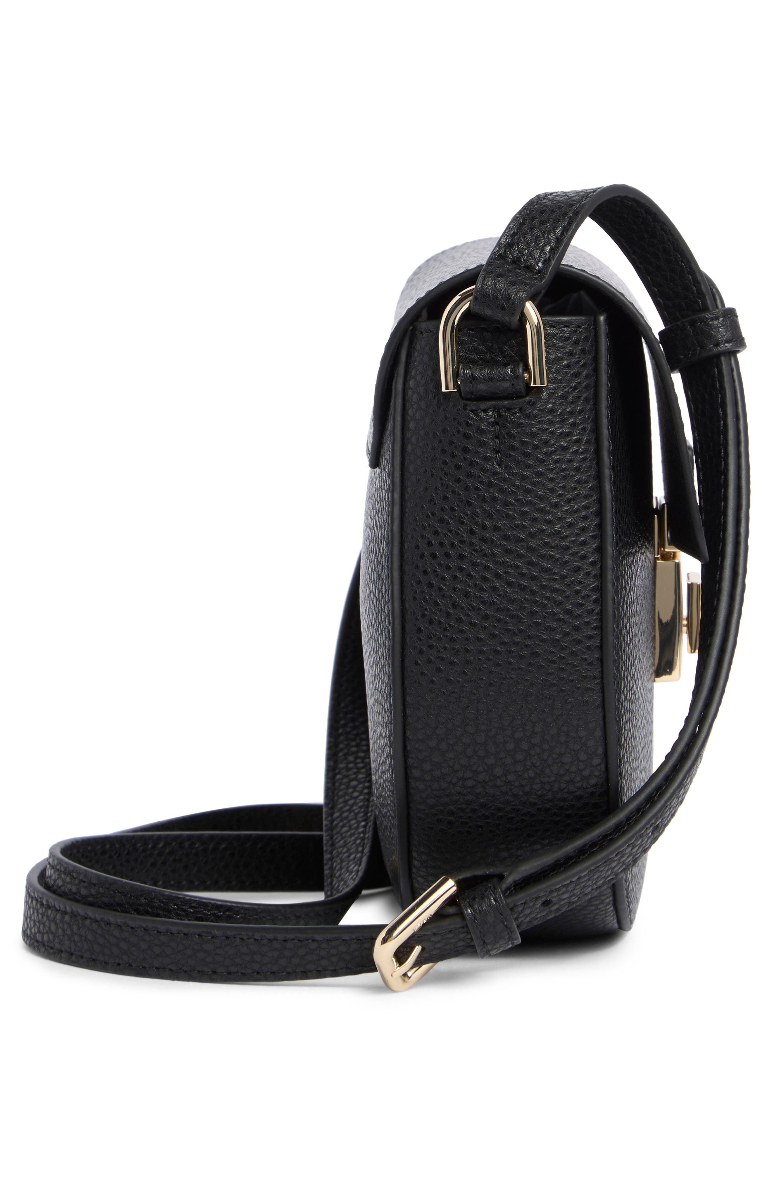 Furla Mini Glenn Leather Crossbody Bag, Alternate, color, Nero