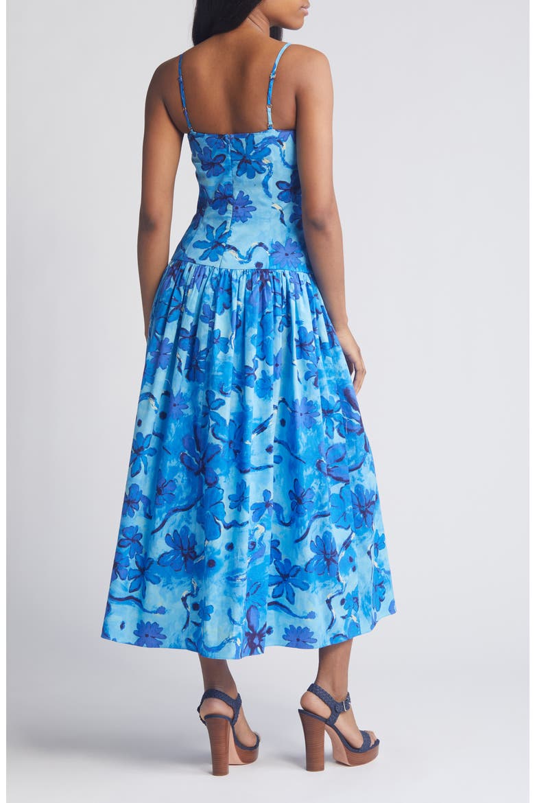 Floral Print Sleeveless Sundress, Alternate, color, BLUE MULTI