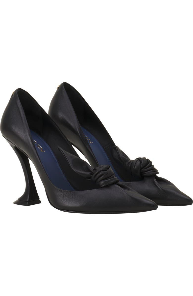 Lanvin Midnight Step Leather Bow Pump, Alternate, color,