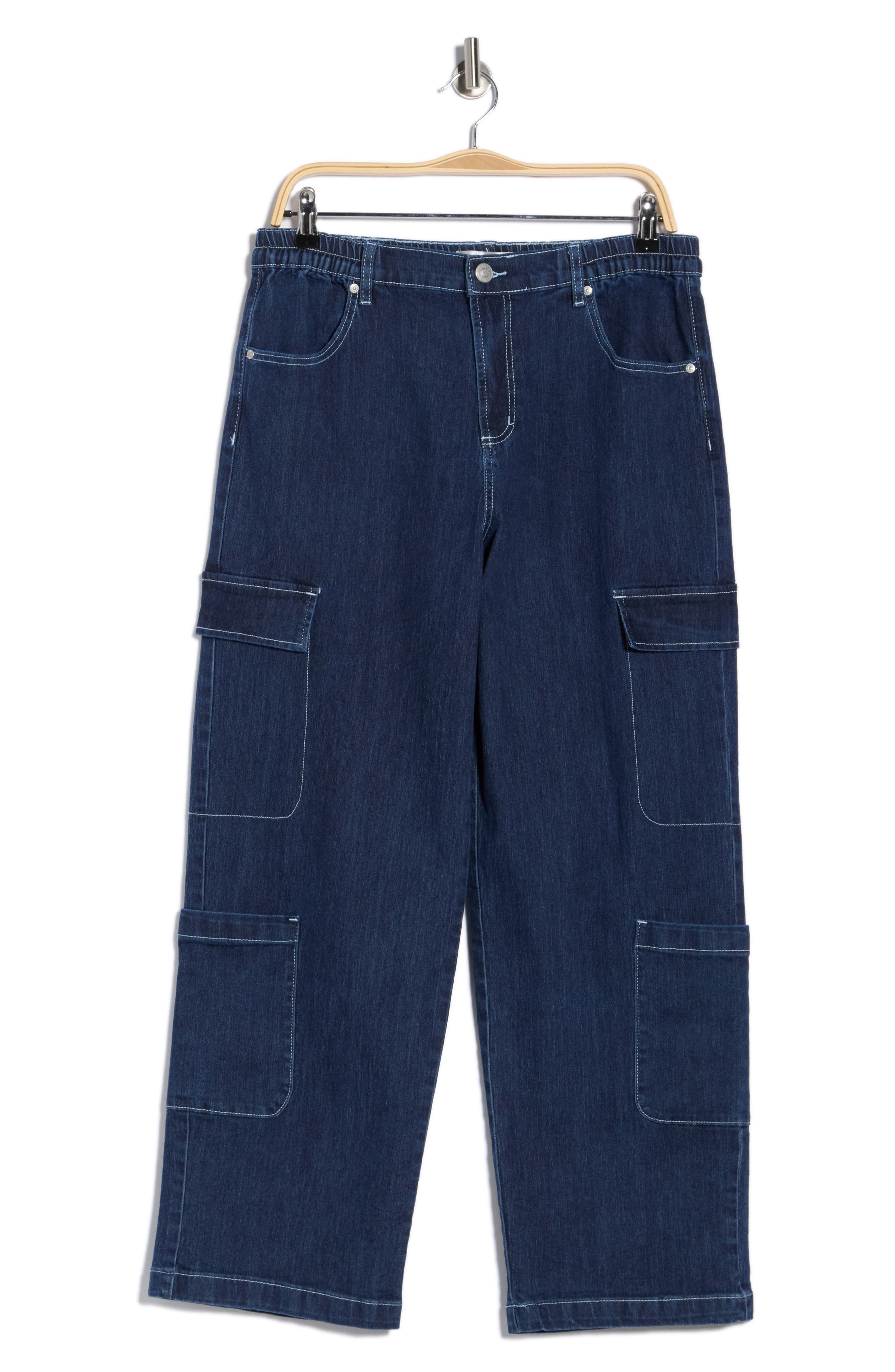 Madden Girl High Waist Wide Leg Cargo Jeans