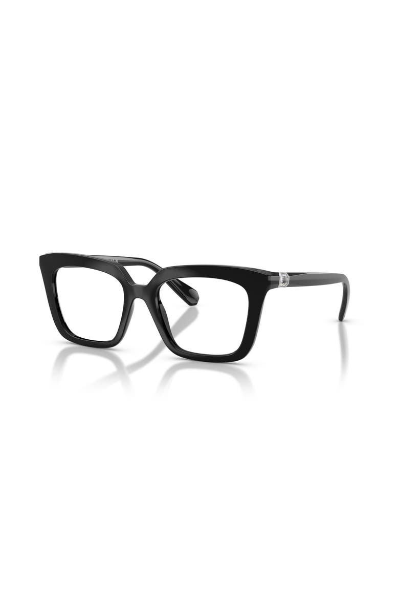 Swarovski 51mm Square optical glasses, Main, color, Black