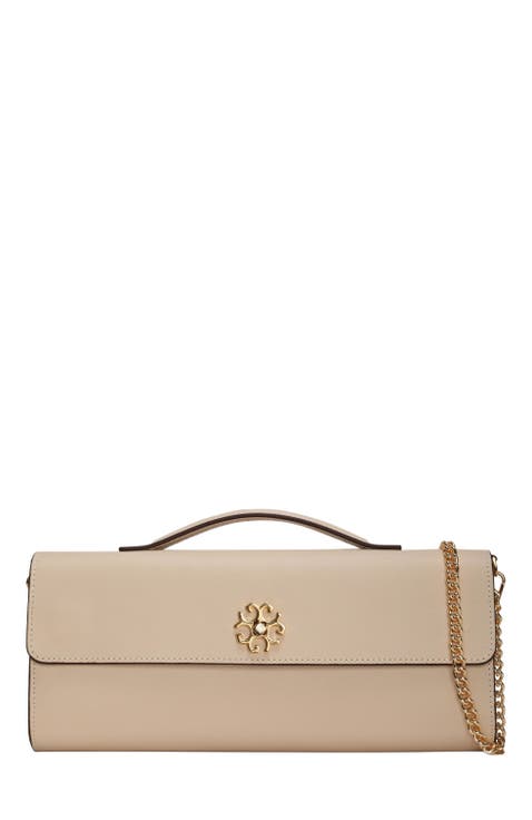 Top Handle Rectangle Leather Crossbody Bag