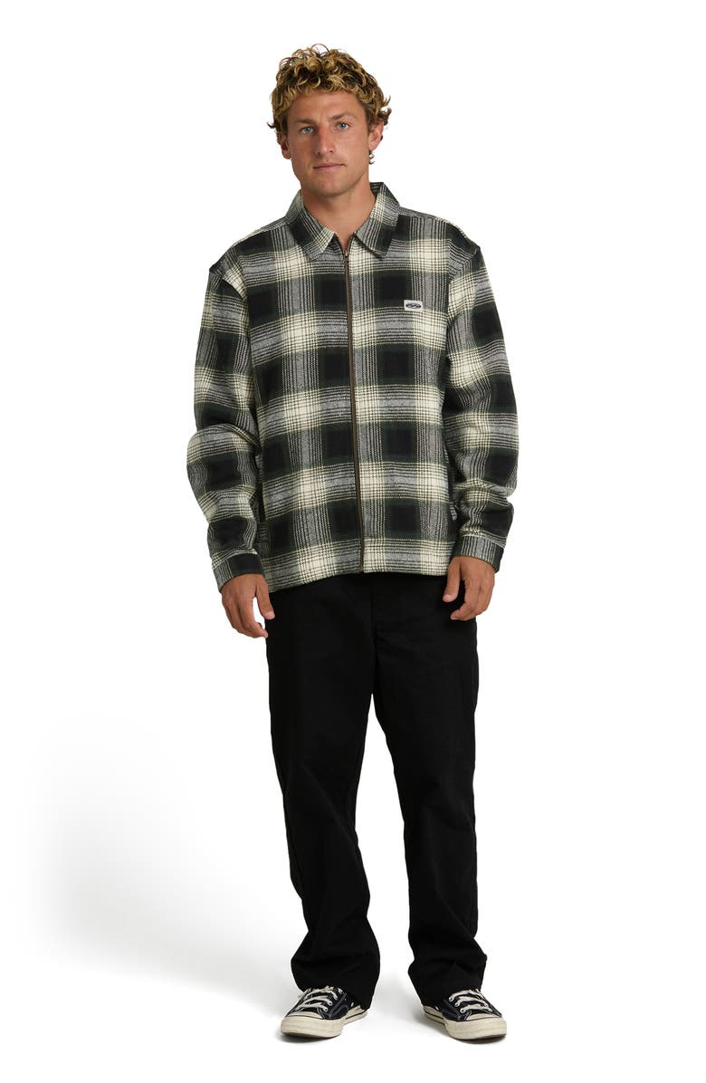 Billabong Bad Dog Boxy Fit Gradient Check Zip-Up Shacket, Alternate, color, 