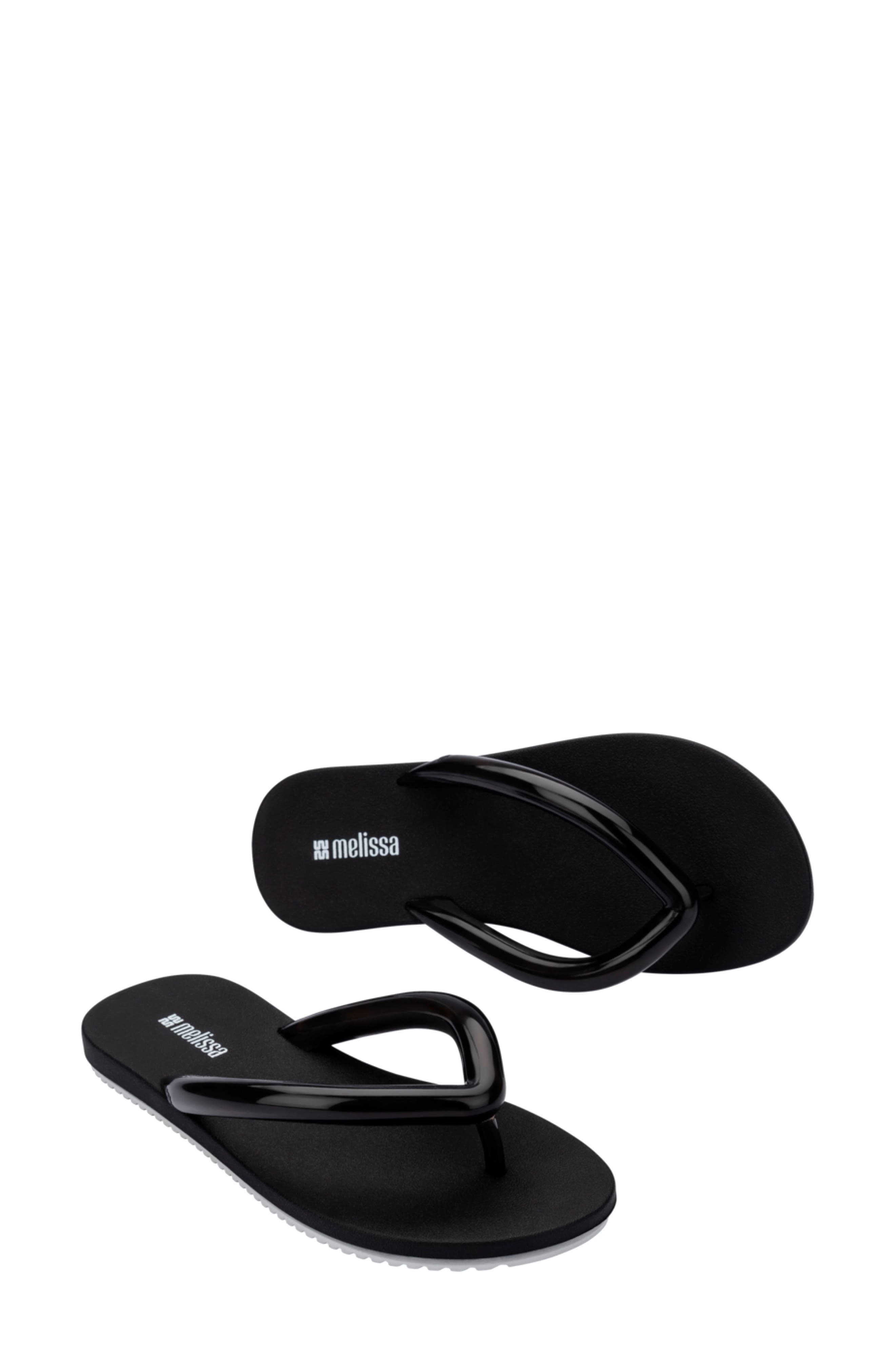 Melissa Airflow Flip Flop, Alternate, color, Black/White