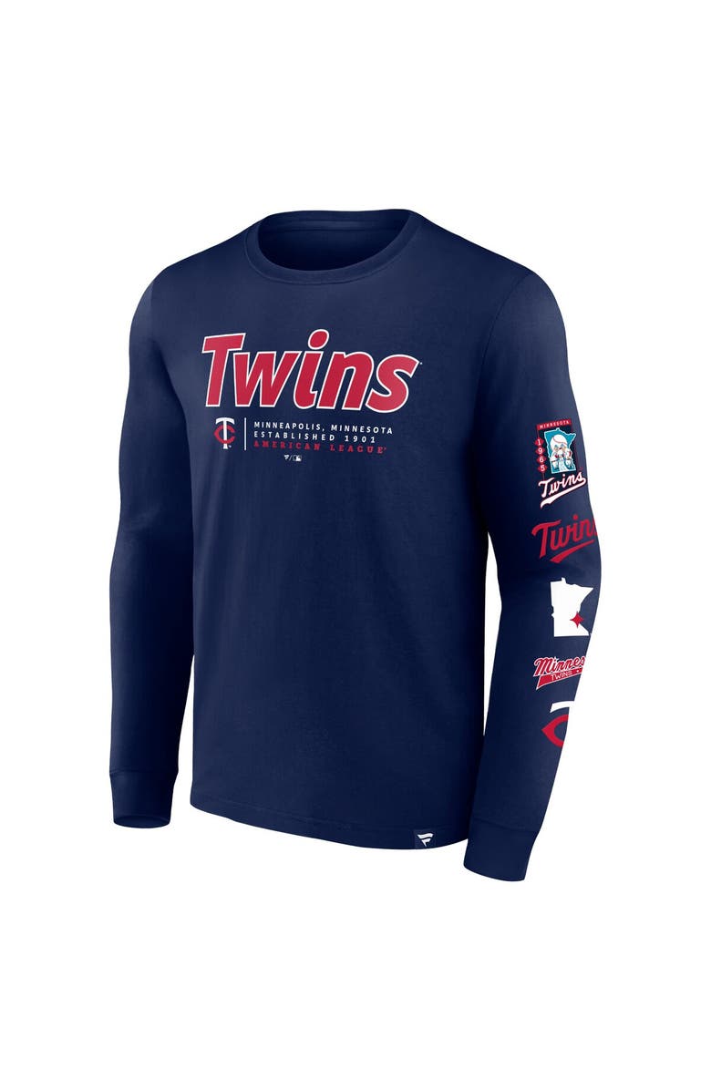FANATICS Men's Fanatics Branded Navy Minnesota Twins Strike the Goal Long Sleeve T-Shirt, Alternate, color, Navy