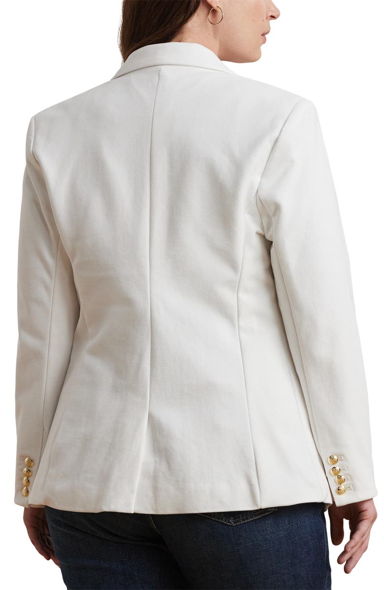 Lauren Ralph Lauren Bullion Logo Patch Blazer, Alternate, color, White