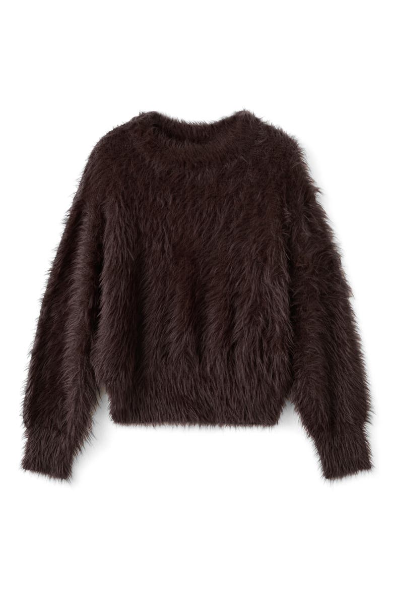 Toby Faux Fur Sweater, Alternate, color, BROWN