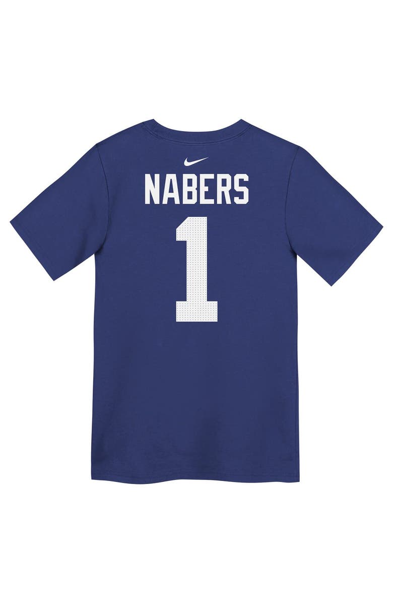 Nike Preschool Nike Malik Nabers Royal New York Giants Name & Number T-Shirt, Alternate, color, Royal