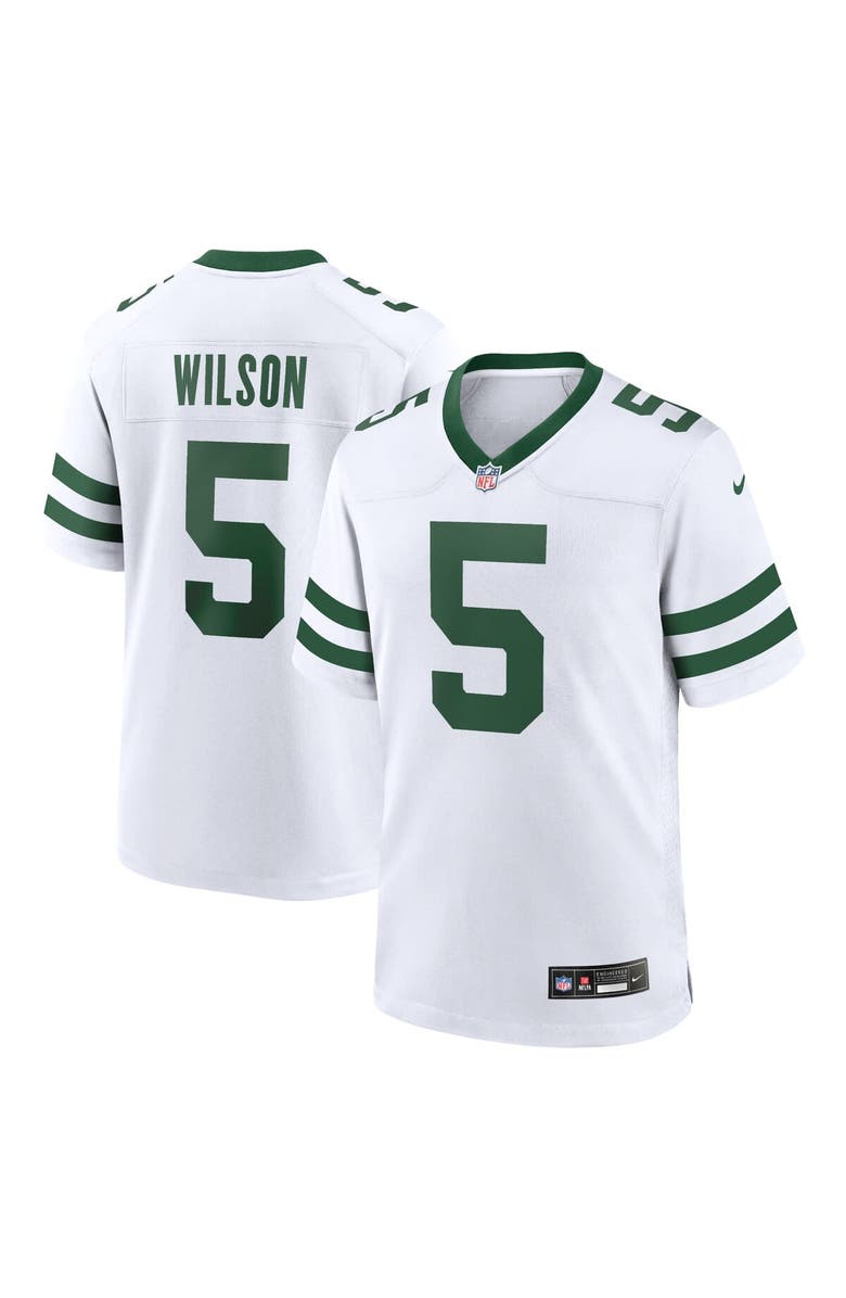 Nike Men's Nike Garrett Wilson Legacy White New York Jets Game Jersey, Main, color, White