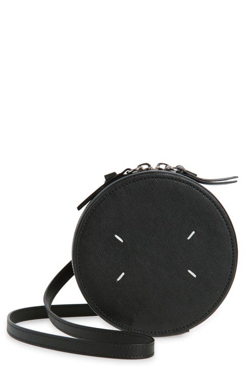 Micro Circle Leather Crossbody Bag