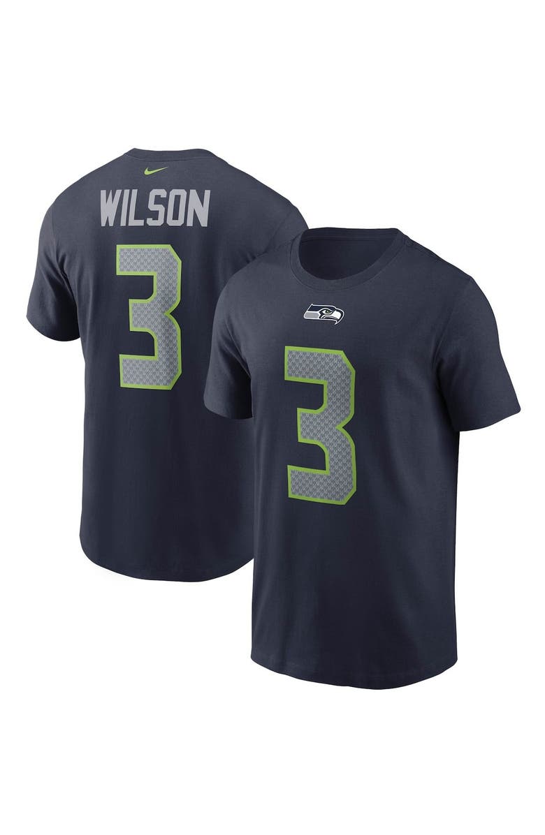 Nike Men's Nike Russell Wilson College Navy Seattle Seahawks Name & Number T-Shirt, Main, color, 