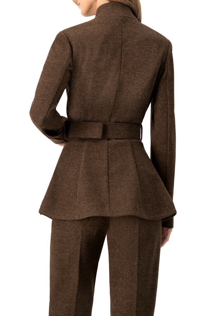 IVONNE Belted High Neck Coat, Alternate, color, Brown