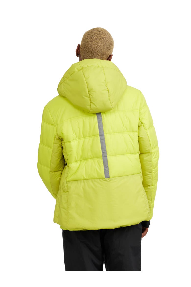 Thebe Mixed Media Ski Jacket with Fixed Hood, Alternate, color, Neo Green