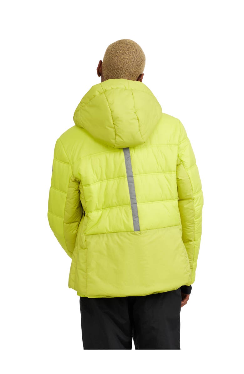 Pajar Thebe Mixed Media Ski Jacket with Fixed Hood, Alternate, color, Neo Green