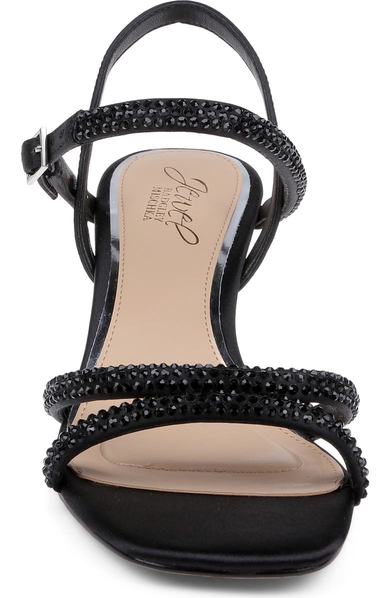 Jewel Badgley Mischka Zianna II Sandal, Alternate, color, Black Satin