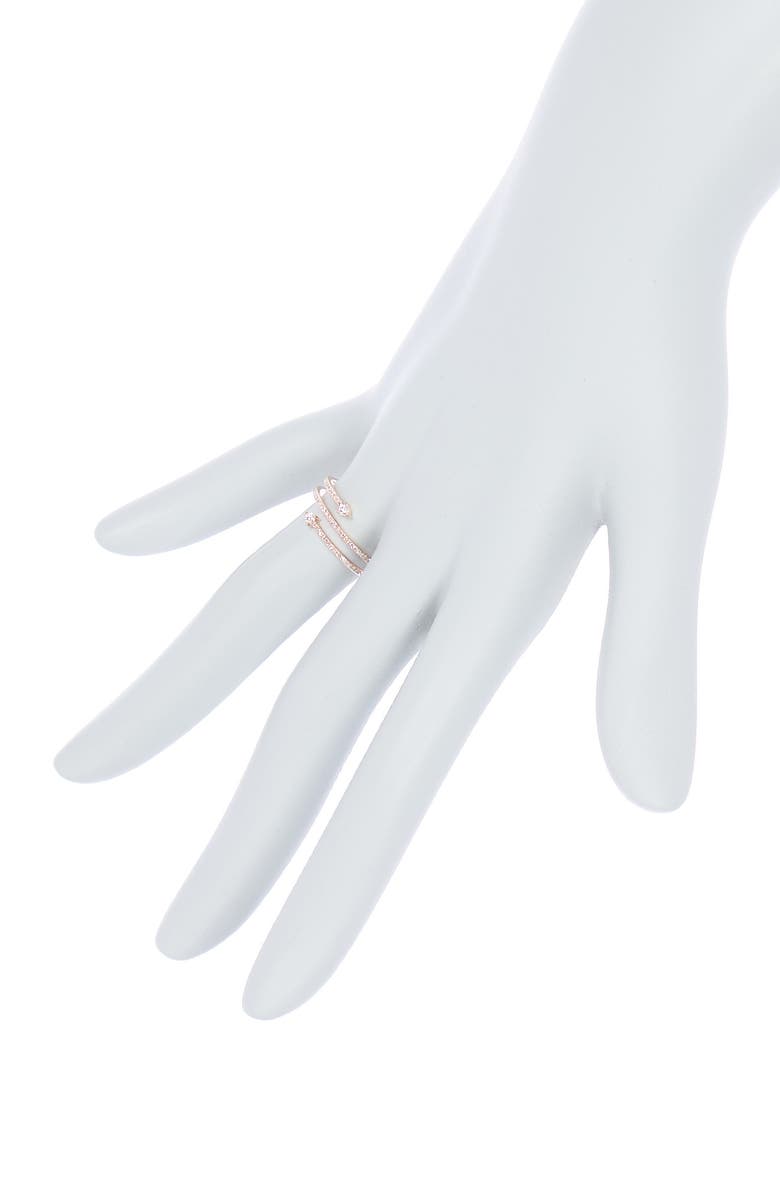 EF Collection 14K Rose Gold Diamond Pave Bypass Ring, Alternate, color,