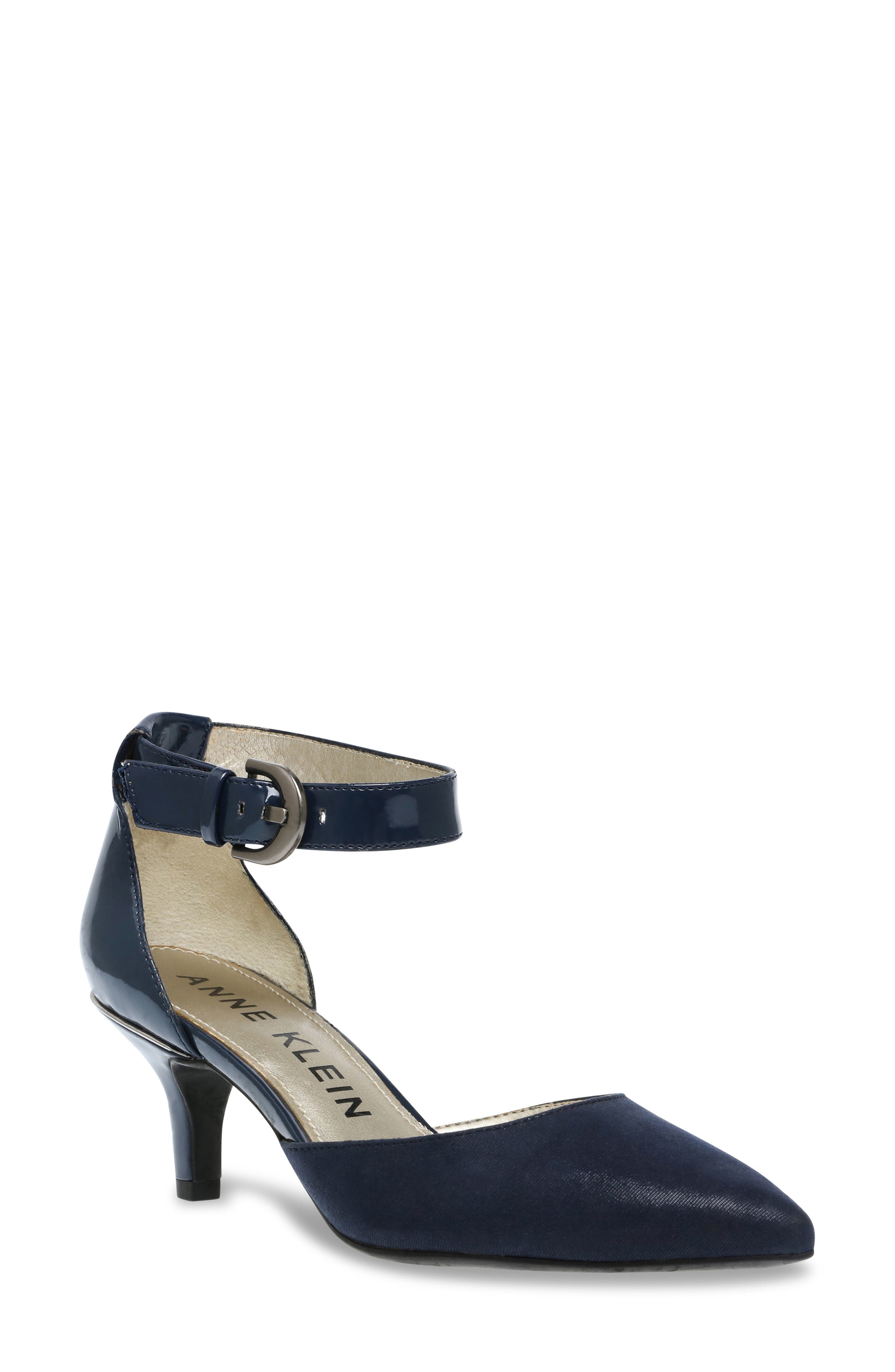 Anne Klein Fabulist Pointed Toe Pump, Main, color, Navy