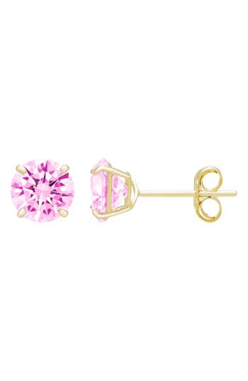 A & M A&m 14k Yellow Gold Round Cubic Zirconia Birthstone Stud Earrings