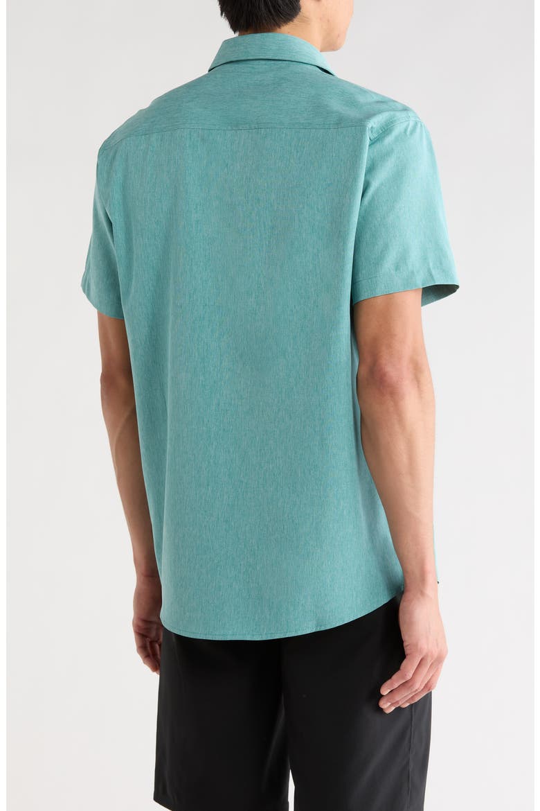 Tech Chambray Woven Shirt, Alternate, color, BROKEN JADE