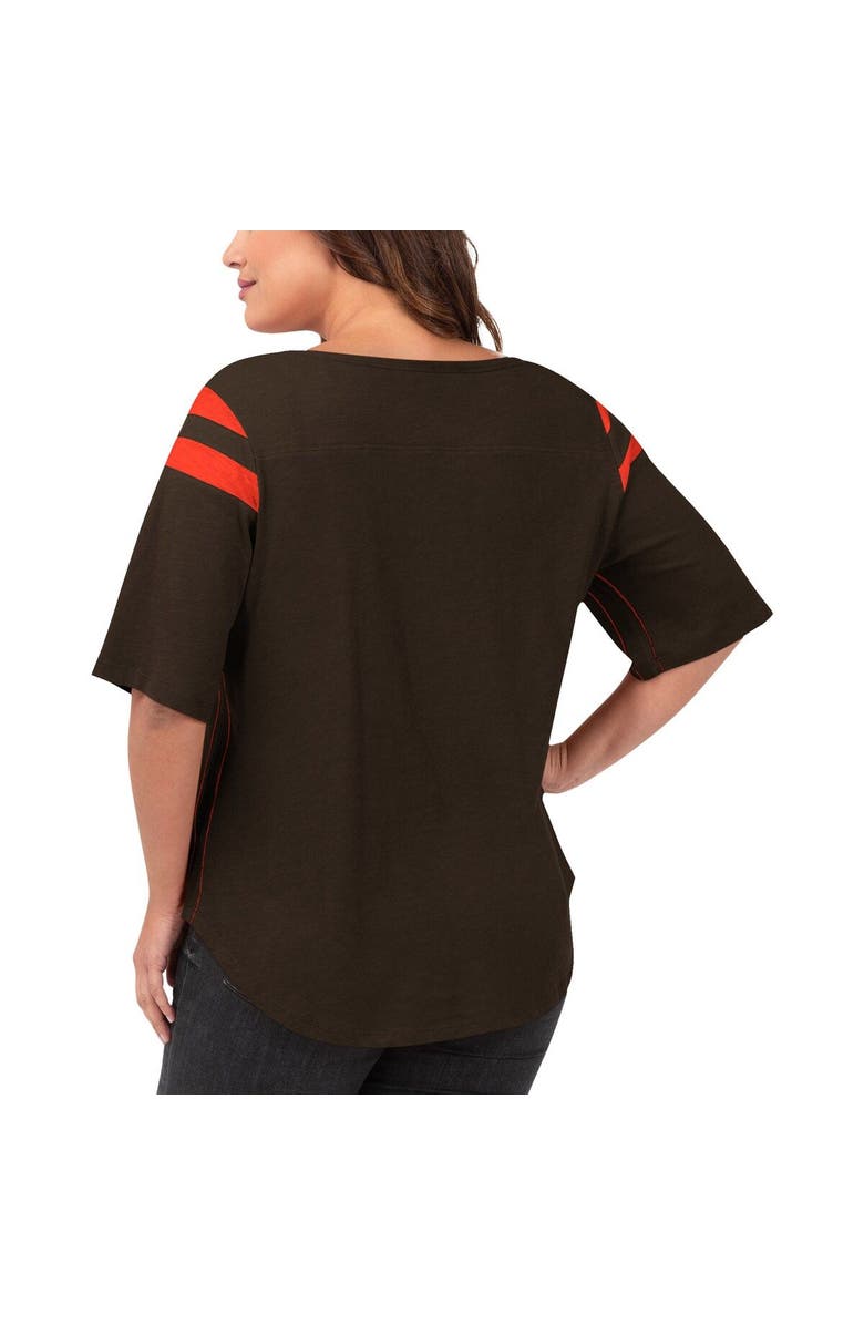 G-III 4HER BY CARL BANKS Women's G-III 4Her by Carl Banks Brown Cleveland Browns Plus Size Linebacker T-Shirt, Alternate, color, Brown