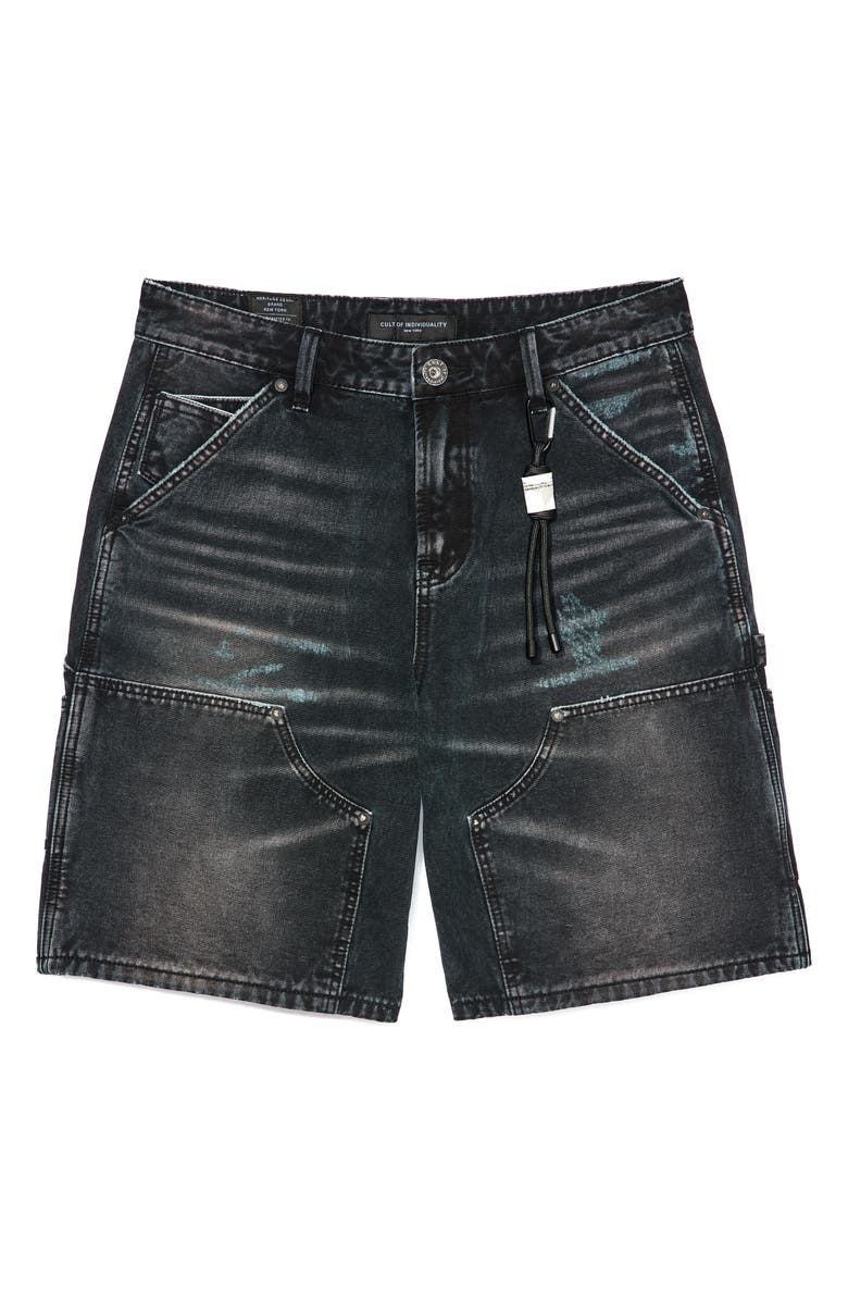 Cult of Individuality Grunge Carpenter Denim Shorts, Alternate, color,
