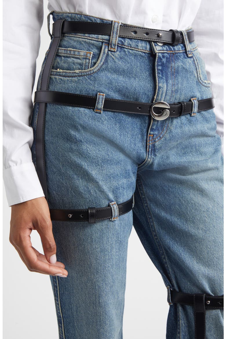 Multibelt Straight Leg Jeans, Alternate, color, BLUE VINTAGE BLU
