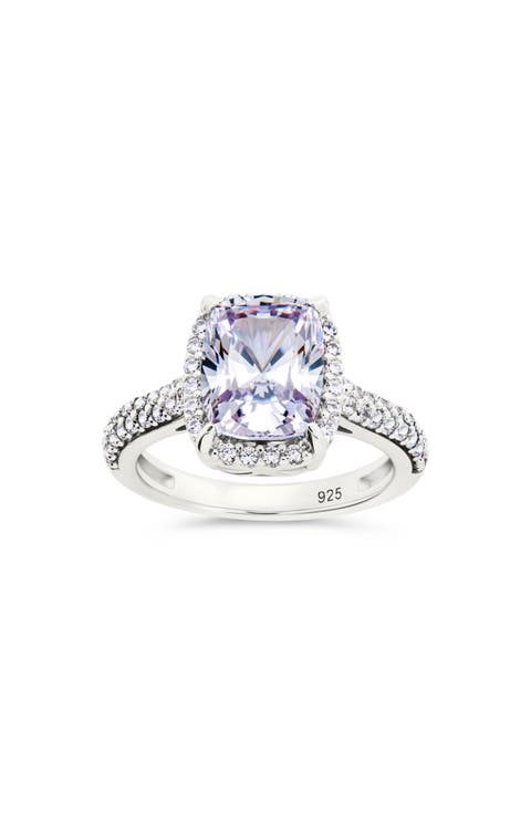Radiant Cut Cubic Zirconia Ring