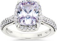 Sterling Forever Radiant Cut Cubic Zirconia Ring
