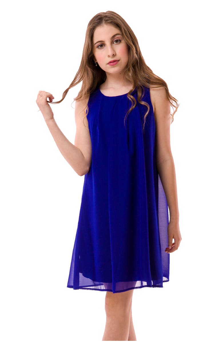 Un Deux Trois Chiffon Shift Dress, Alternate, color, Black