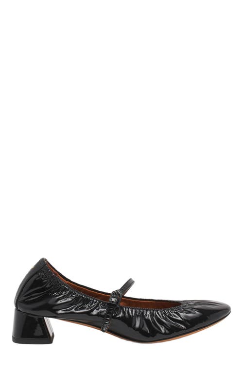 Lanvin Heeled Mary Jane In Glossy Leather In Black