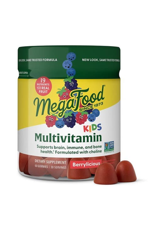 Kids Multivitamin Gummies for Age 4+ for Brain & Immune Support, 60 Berrylicious Gummies