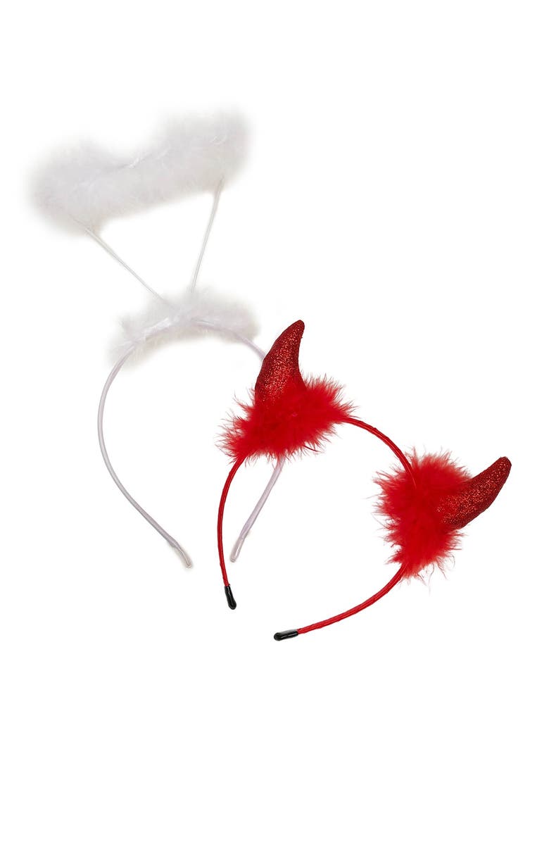 Berry Angel/Devil Faux Fur Headband - Pack of 2, Main, color,